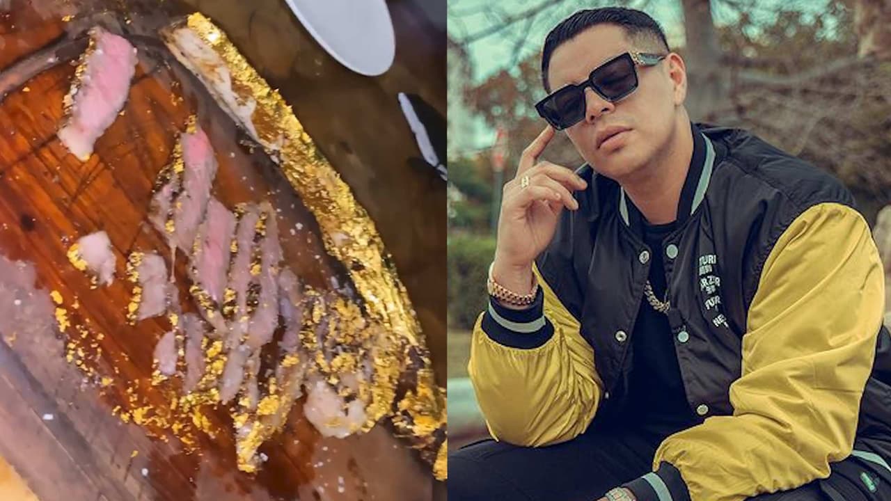 Eduin Caz y Grupo Firme comen 24 kilates de oro en exclusivo restaurante