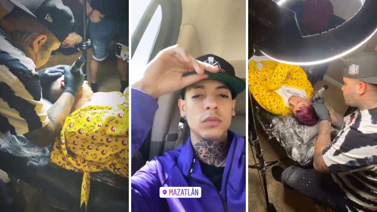 Los impactantes tatuajes que se hizo Natanael Cano y que presumió en redes sociales