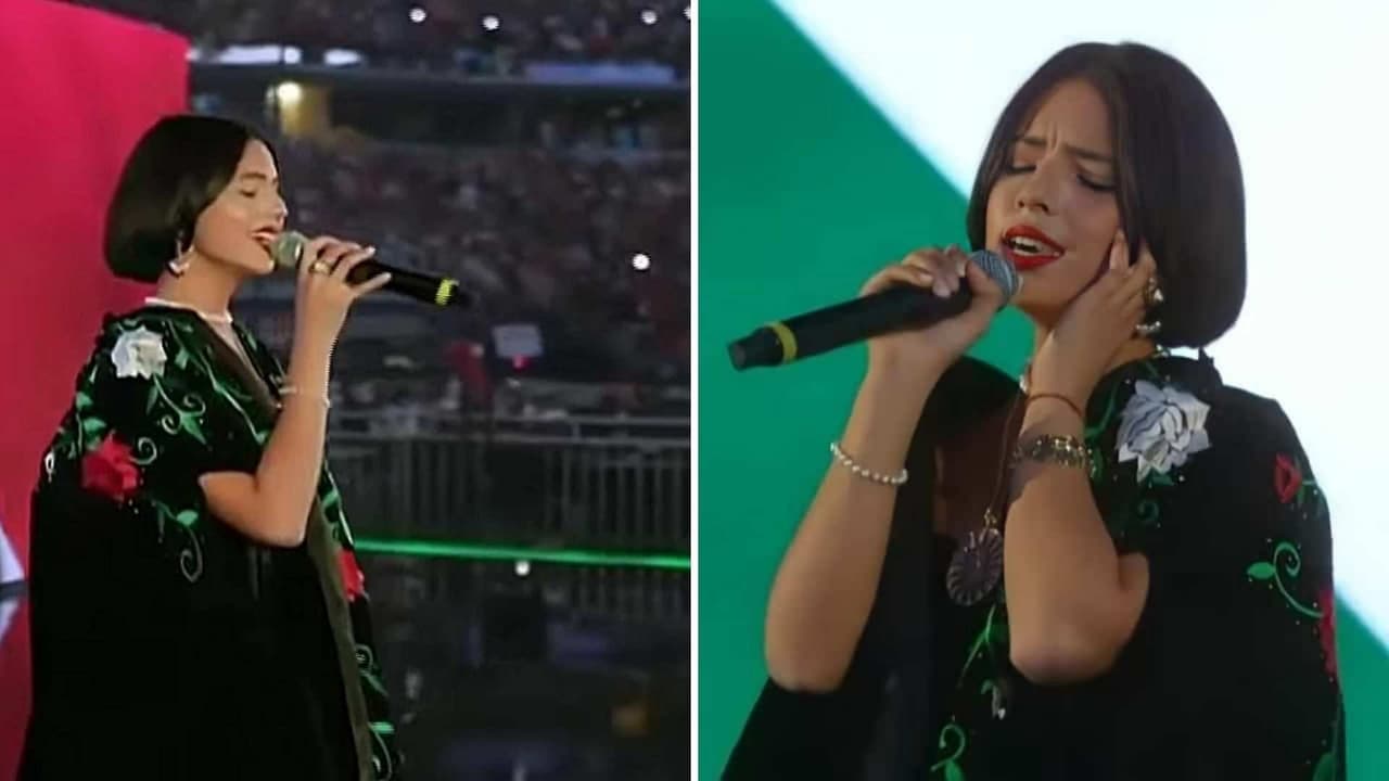 Esta fue la interpretación de Ángela Aguilar del Himno Nacional y que muchos criticaron