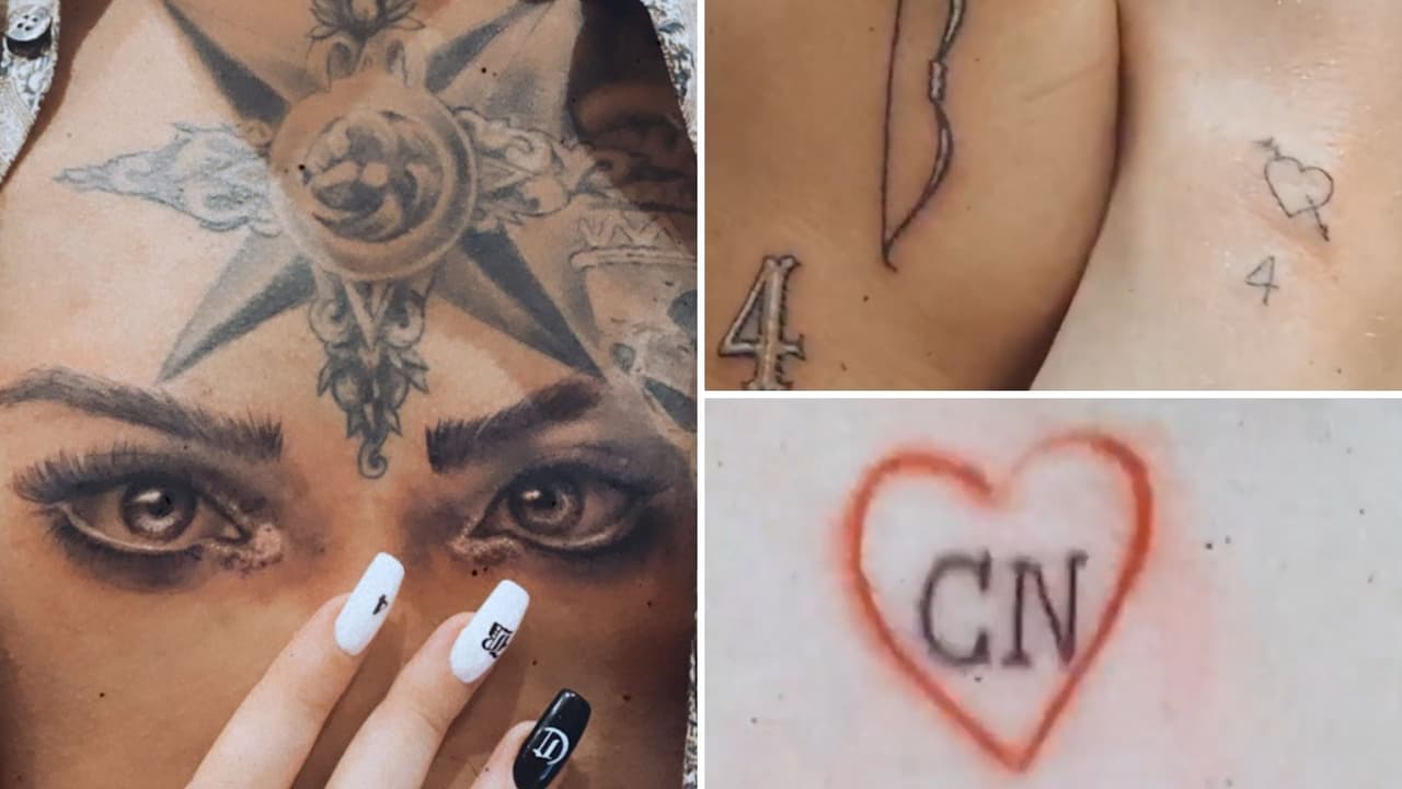 Christian Nodal no solo se tatuó el nombre de Belinda, también fueron sus ojos en el pecho (VIDEO)
