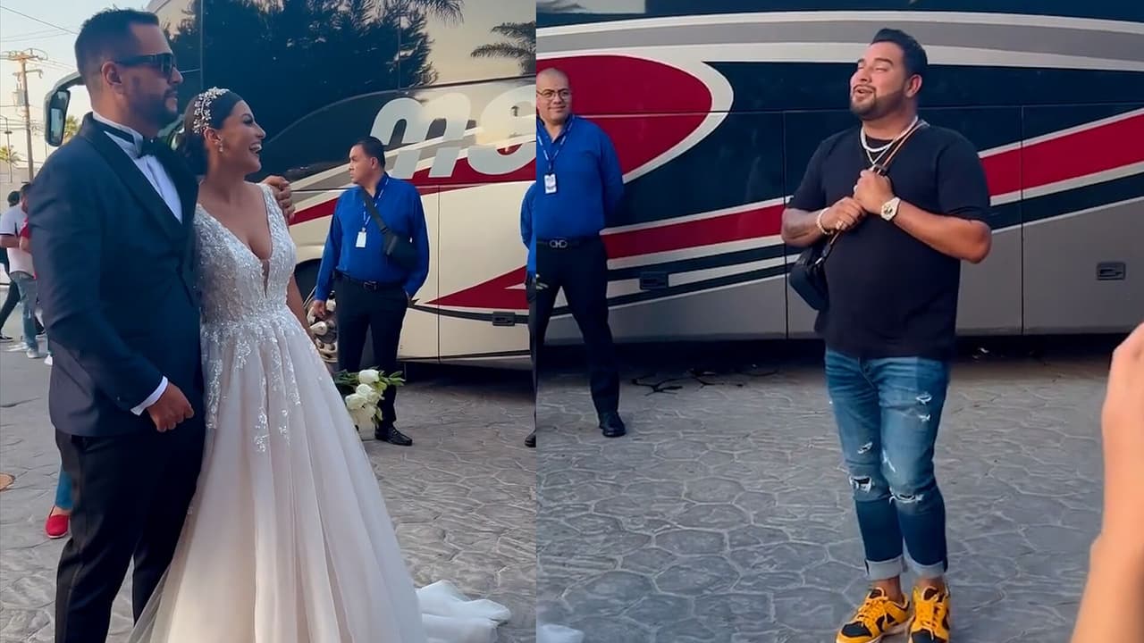 Alan, de Banda MS, les canta a unos recién casados 'Mi Mayor Anhelo'