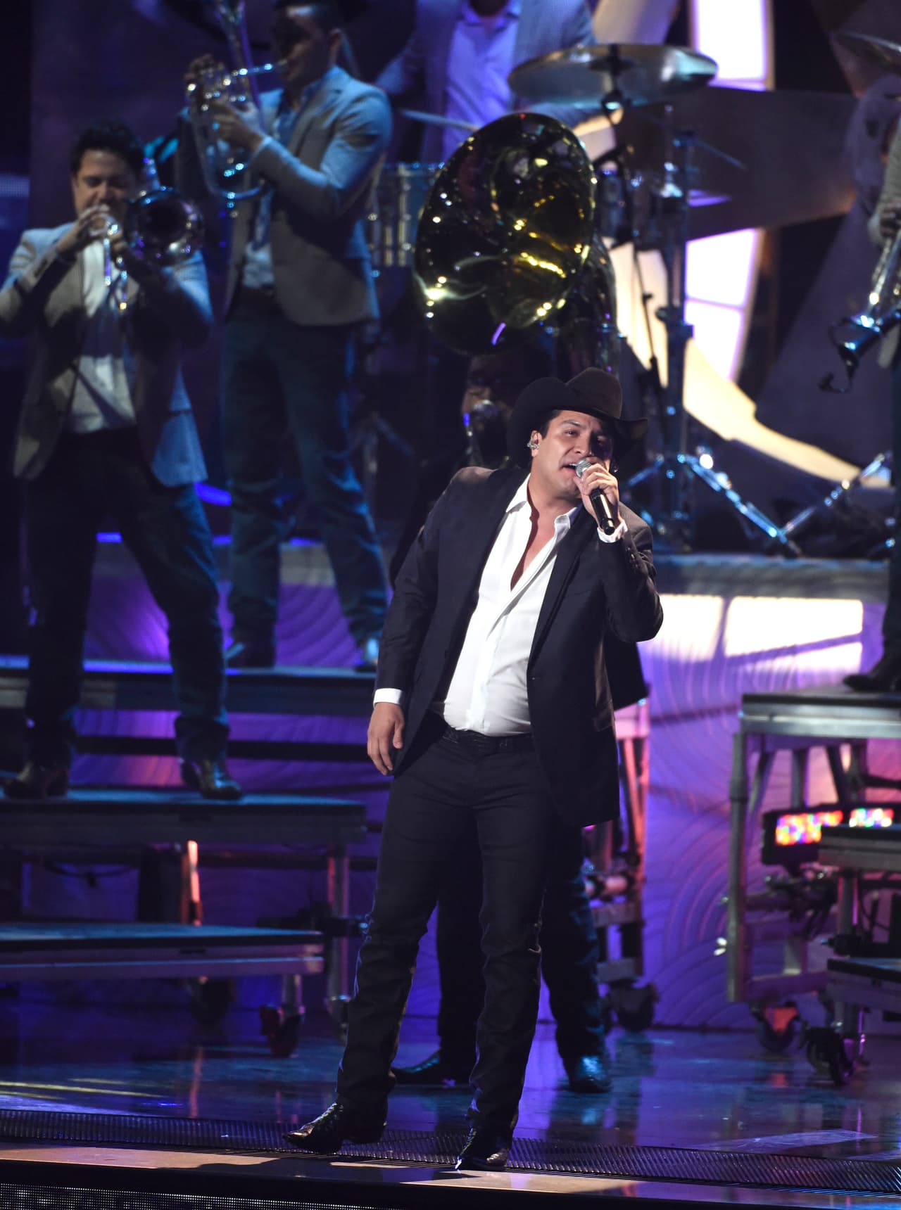 Julion Alvarez performs "El Amor De su Vida" at the 16th annual Latin Grammy Awards at the MGM Grand Garden Arena on Thursday, Nov. 19, 2015, in Las Vegas. (Photo by Chris Pizzello/Invision/AP)