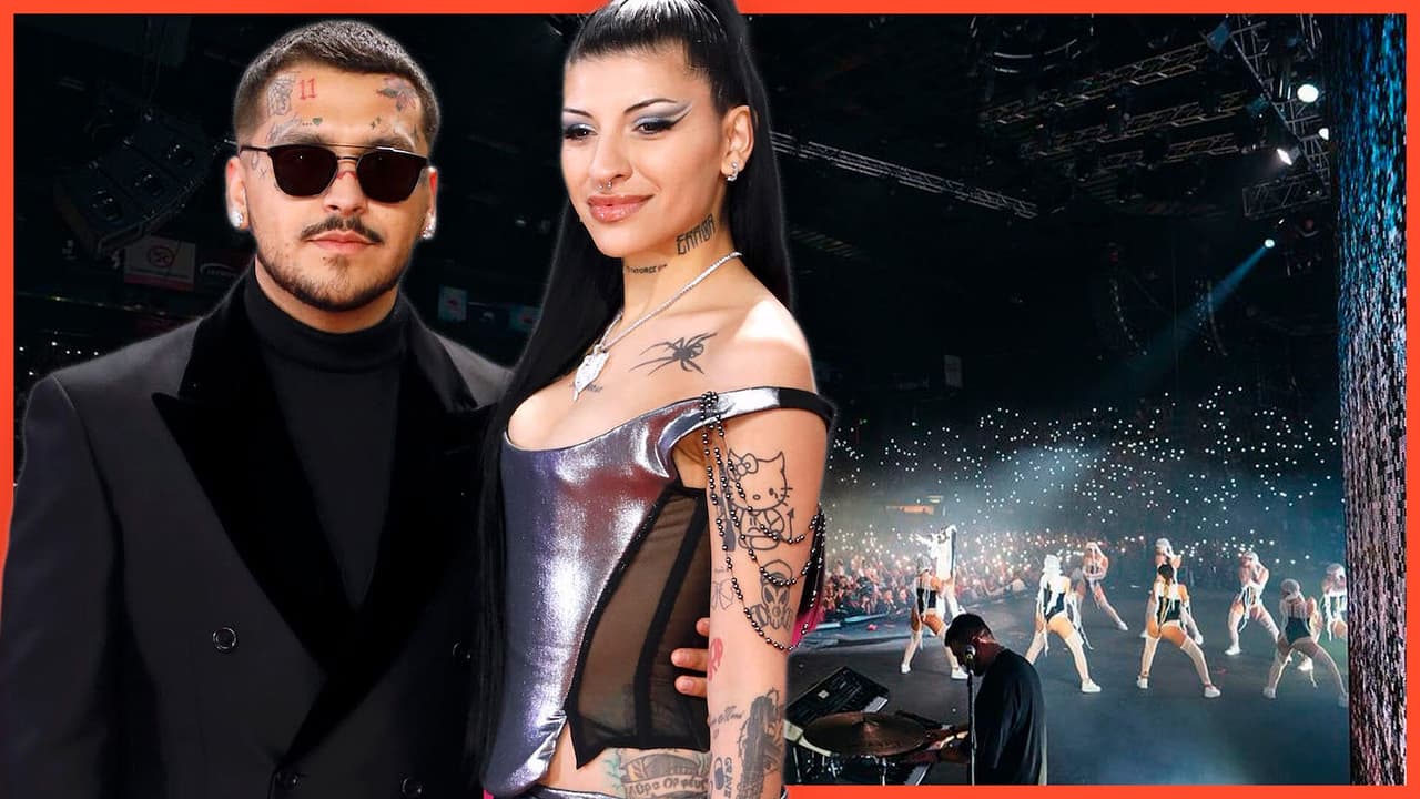 Christian Nodal subió al escenario durante concierto de su novia Cazzu