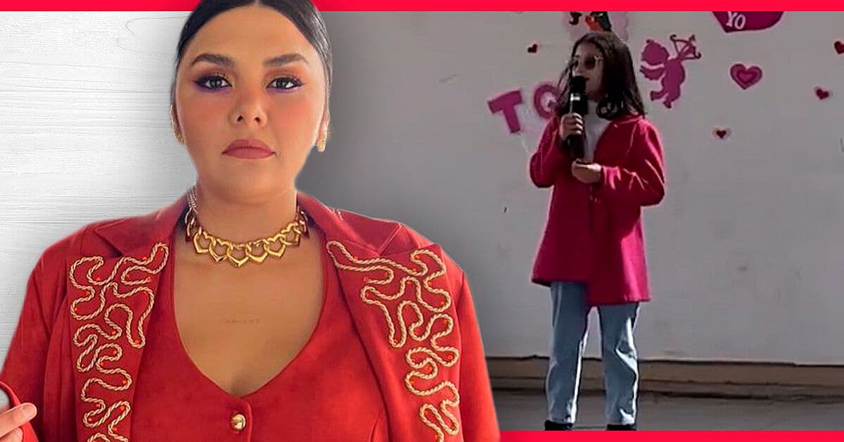 Niña disfrazada como Yuridia canta 'Qué Agonía' en festival de San Valentín