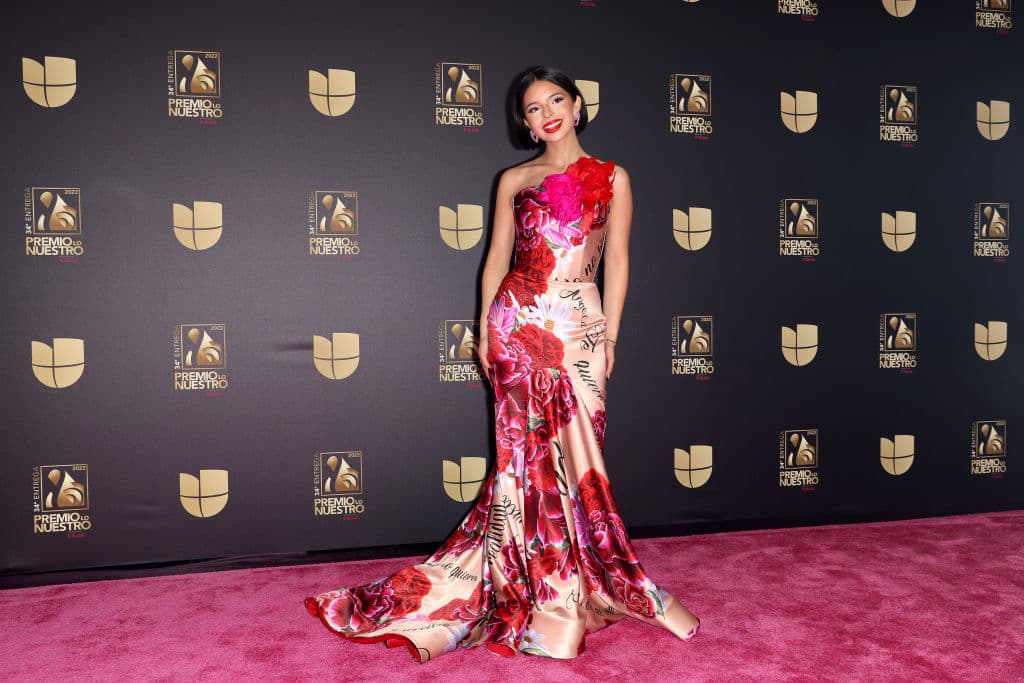 MIAMI, FLORIDA - FEBRUARY 24: Ángela Aguilar attends Univision's 34th Edition Of Premio Lo Nuestro a la Música Latina at FTX Arena on February 24, 2022 in Miami, Florida. (Photo by Rodrigo Varela/Getty Images)