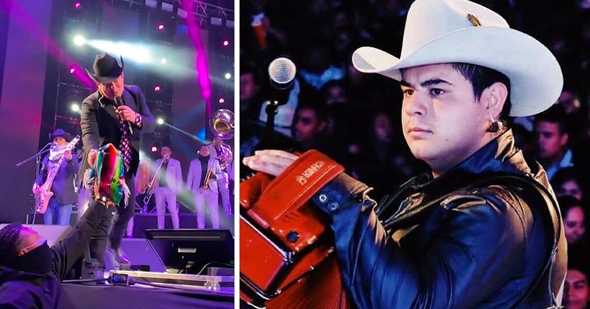Alfredo Olivas recibió un sarape en concierto y así fue su noble agradecimiento