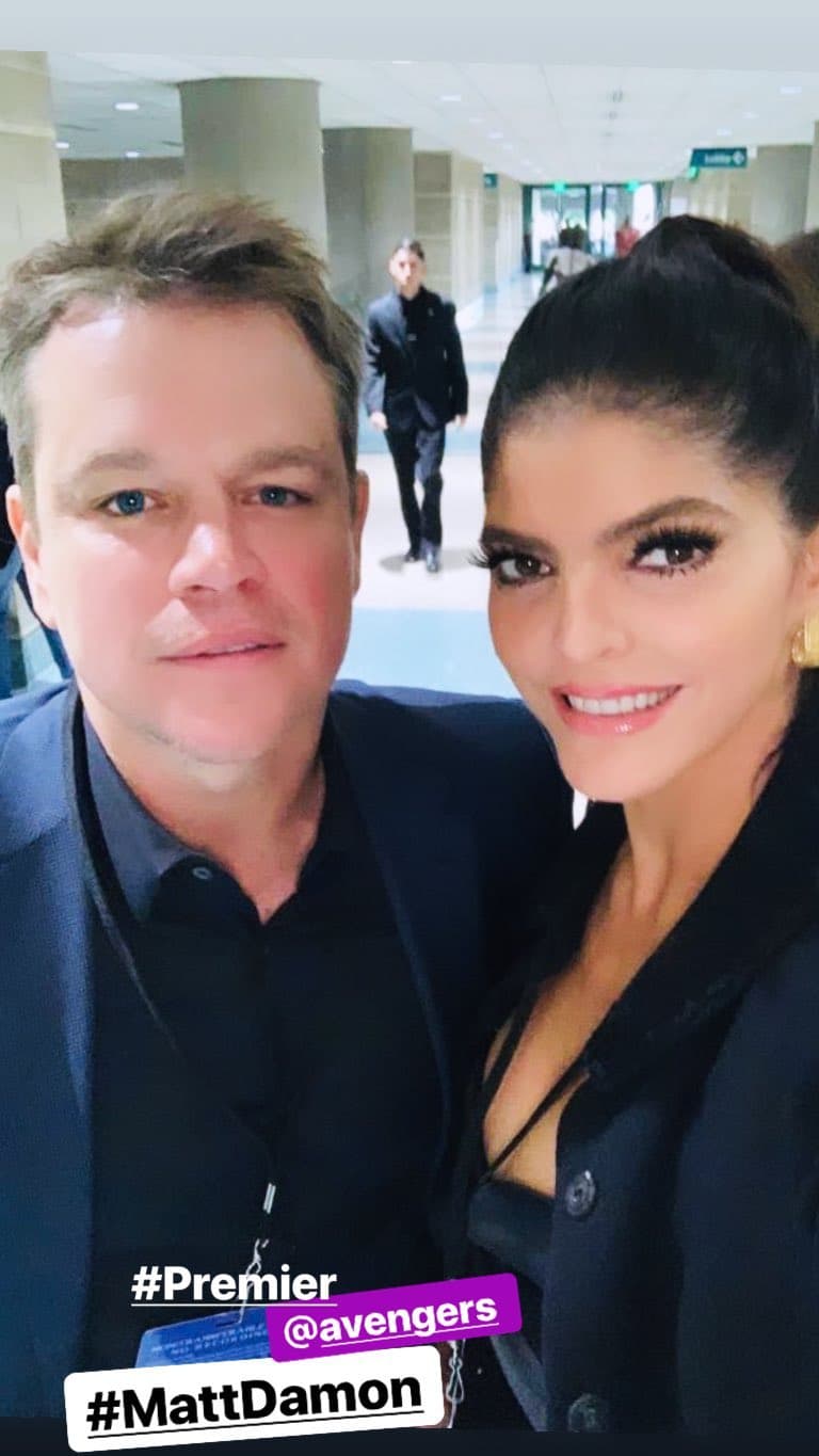 La cantante de regional mexicano también tuvo la oportunidad de conocer a Matt Damon, una de los artistas más reconocidos de Hollywood