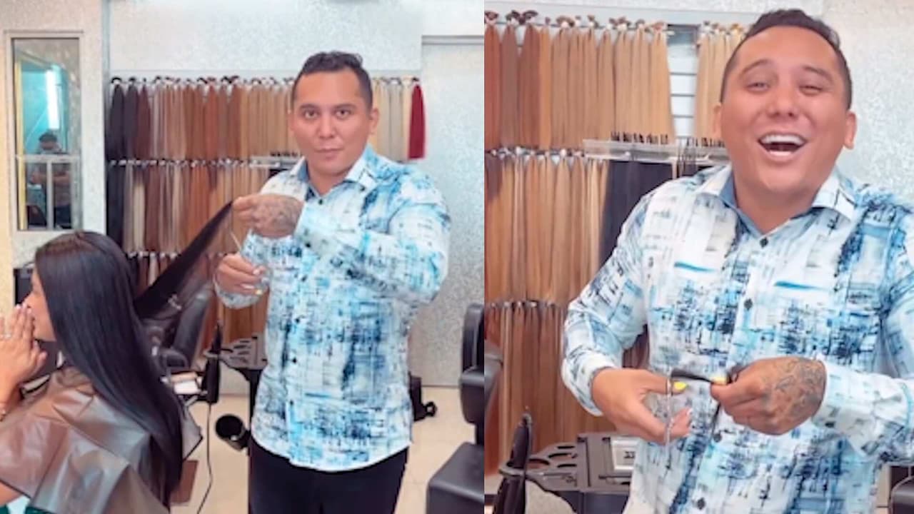 Edwin Luna corta el cabello de su esposa y este es el resultado