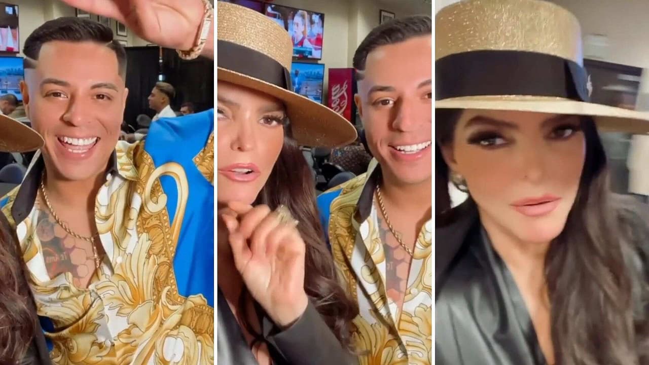 Ana Bárbara se metió hasta en el camerino de Grupo Firme para felicitarlos por su concierto