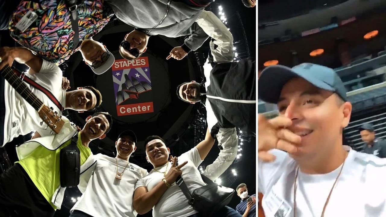 Eduin Caz por poco llora de la emoción por visitar con Grupo Firme el Staples Center