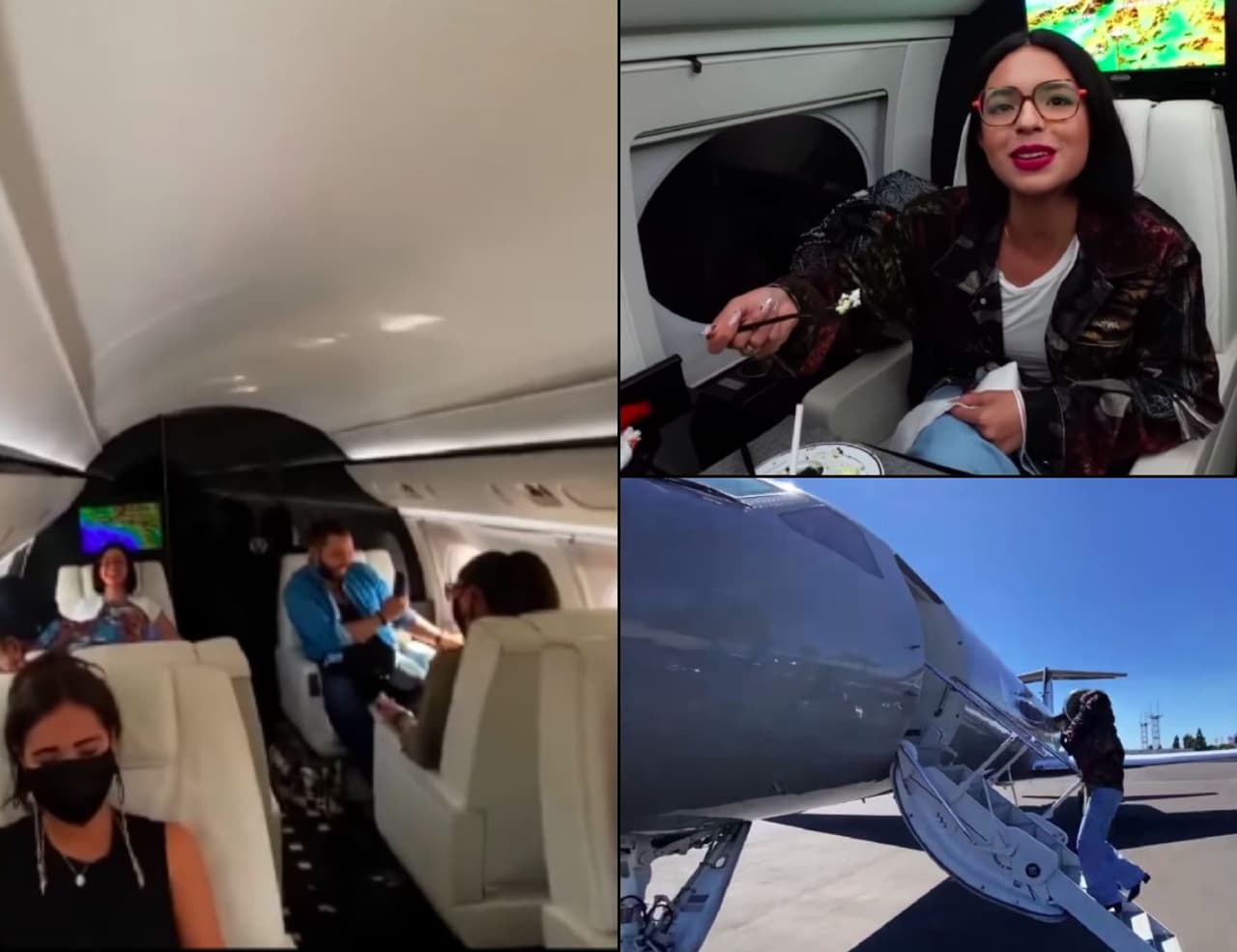 Pepe Aguilar, Ángela y Leo viajan en un avión privado lleno de lujos.