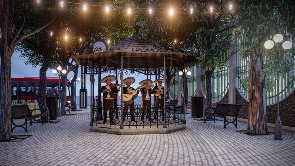 Por último, el político detalló que se cimentará un paseo adoquinado, con luminarias y un kiosko, además habrá una estatua del artista que donará la Cámara Nacional de Comercio (Canaco).