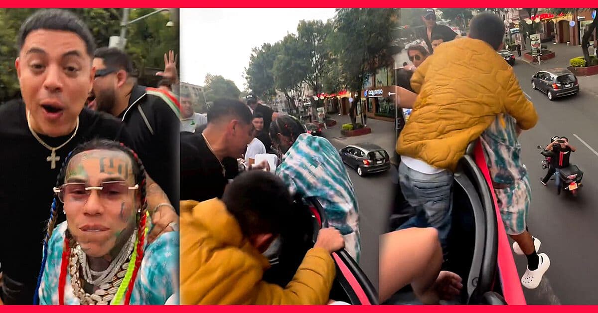 Grupo Firme: Así reaccionaron cuando Tekashi 6ix9ine intentó aventarse desde su autobus