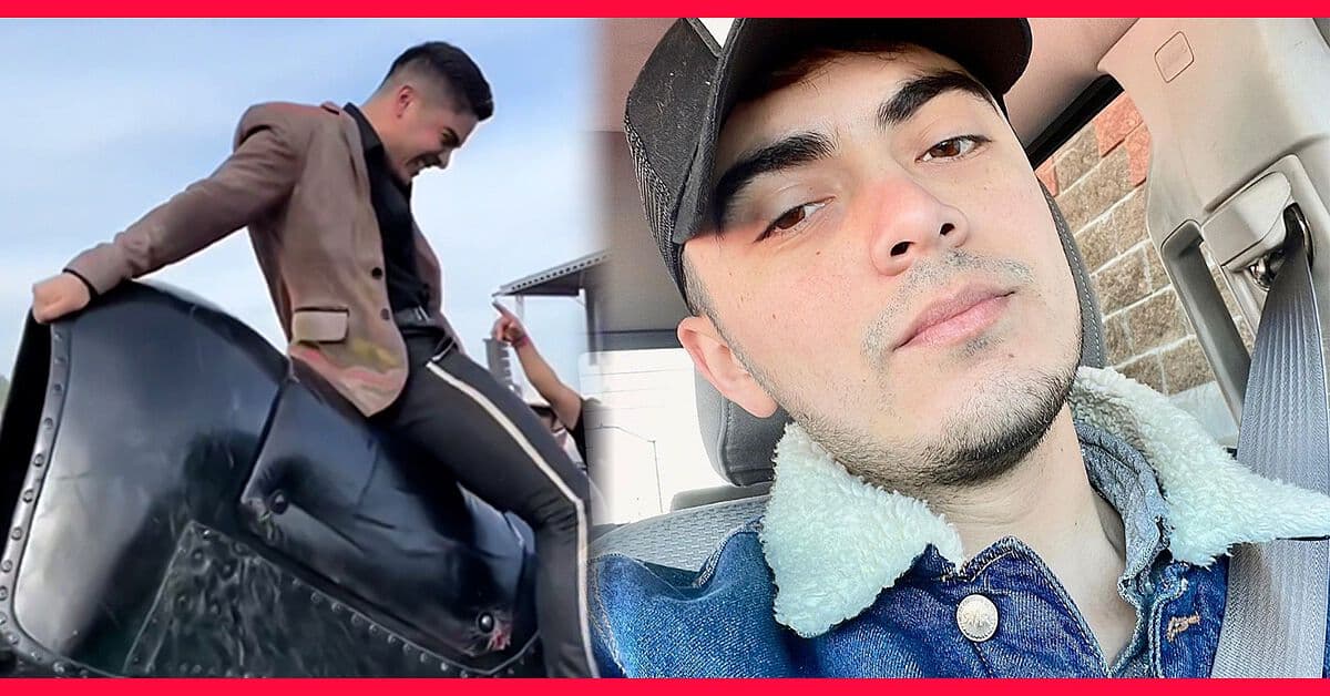 Integrante de Los Sebastianes se subió al toro mecánico y así cayó
