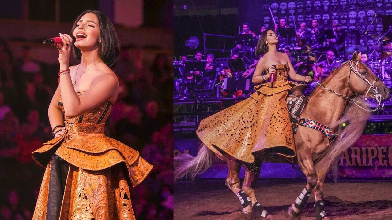 Ángela Aguilar sorprende con su entrada a caballo en Jaripeo Sin Fronteras