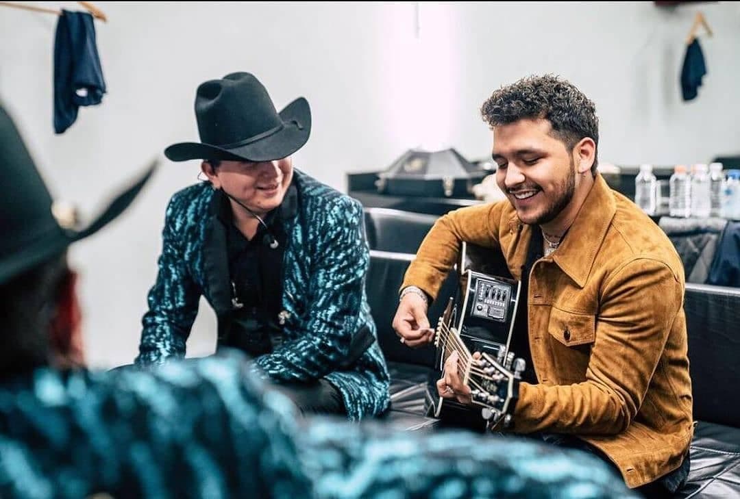 César Sánchez, "El Tigre", integrante de Los Plebes del Rancho de Ariel Camacho, y Christian Nodal.