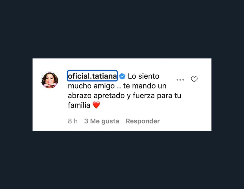 Aunque no se dedica al regional mexicano, Tatiana, La reina de los niños, también dejó unas palabras para Ramón Ayala y le demostró su apoyo.