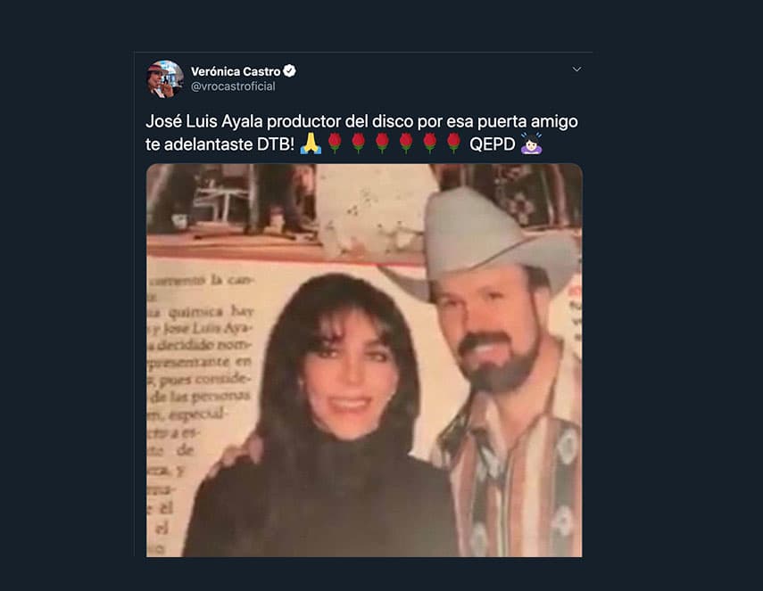 Incluso Verónica Castro compartió una imagen al lado del músico y un pequeño mensaje para su amigo.