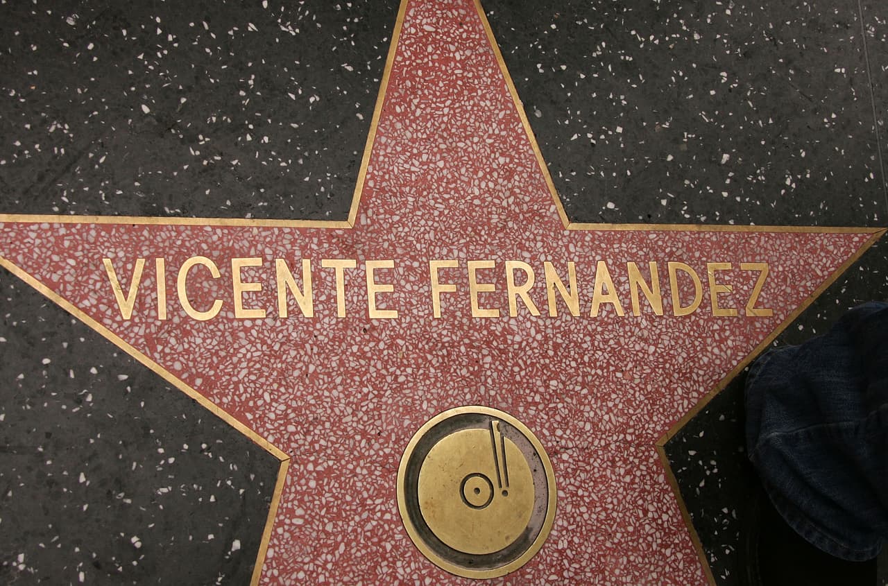 LOS ANGELES - DECEMBER 02: The Hollywood star is seen that belongs to musician Vincent Fernandez, whose son, Alejandro Fernandez, was also honored with a Star On The Walk Of Fame on December 2, 2005 in Los Angeles, Califoria. (Photo by Frazer Harrison/Getty Images)
