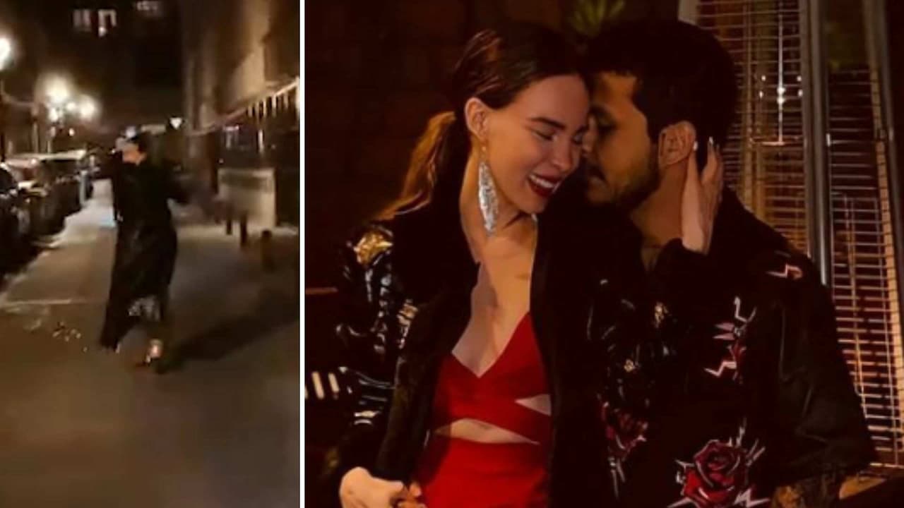 Christian Nodal y Belinda se gritan ‘te amo’ durante paseo nocturno en las calles de Barcelona