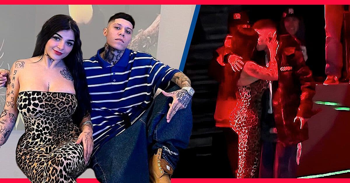 Santa Fe Klan y Karely Ruiz se dan tremendo beso en la boca en concierto