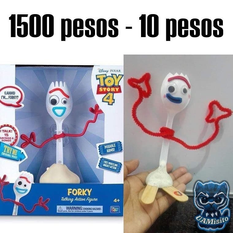 En otra de las postales, "El Flaco" piensa sobre el costo real del muñeco de Forky, nuevo personaje en la cinta de Disney.