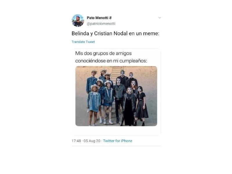 Fue a través de una historia de Nodal, donde aparecía él junto a Belinda y un corazón junto a la leyenda “Te amo”, arriba de ellos dos.