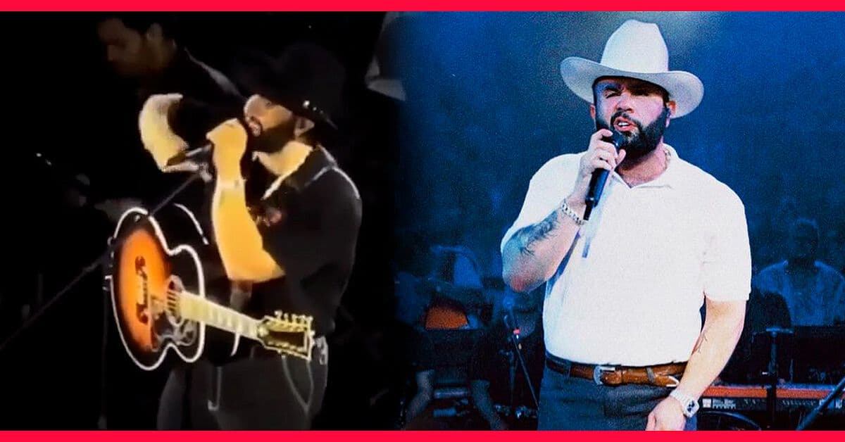 Carín Leon se cae en pleno concierto y reacciona con muy buen humor