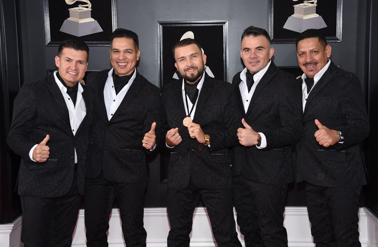Banda El Recodo arrives at the 60th annual Grammy Awards at Madison Square Garden on Sunday, Jan. 28, 2018, in New York. (Photo by Evan Agostini/Invision/AP)