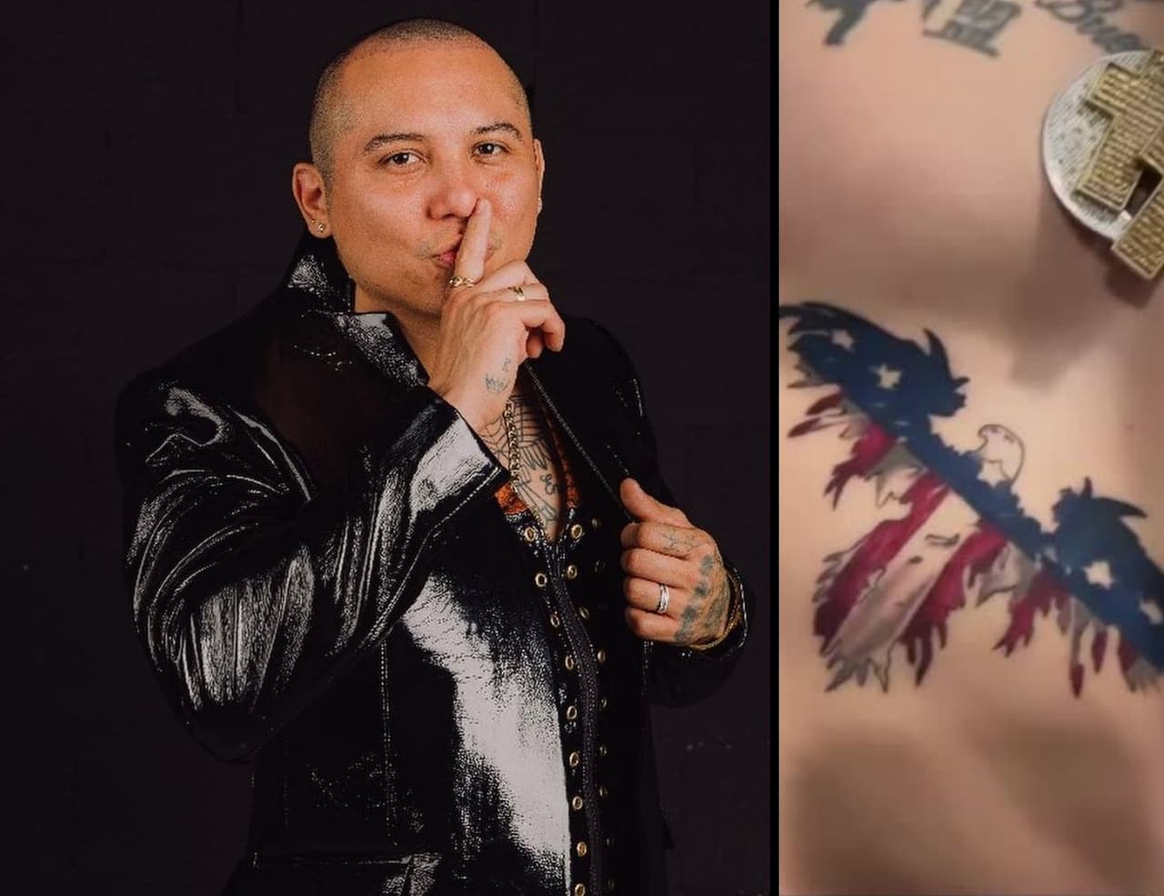 Edwin Luna, vocalista de La Trakalosa de Monterrey, se hizo un nuevo tatuaje.