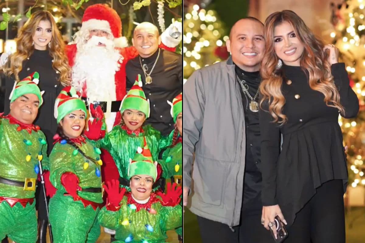 Kimberly Flores y Edwin Luna disfrutando de la posada de la Trakalosa de Monterrey.