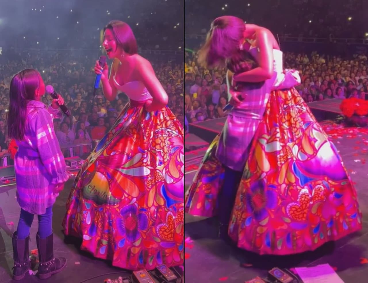 Ángela Aguilar subió a una niña al escenario y cantó con ella "La Chancla". Al final, le dio un inspirador consejo.