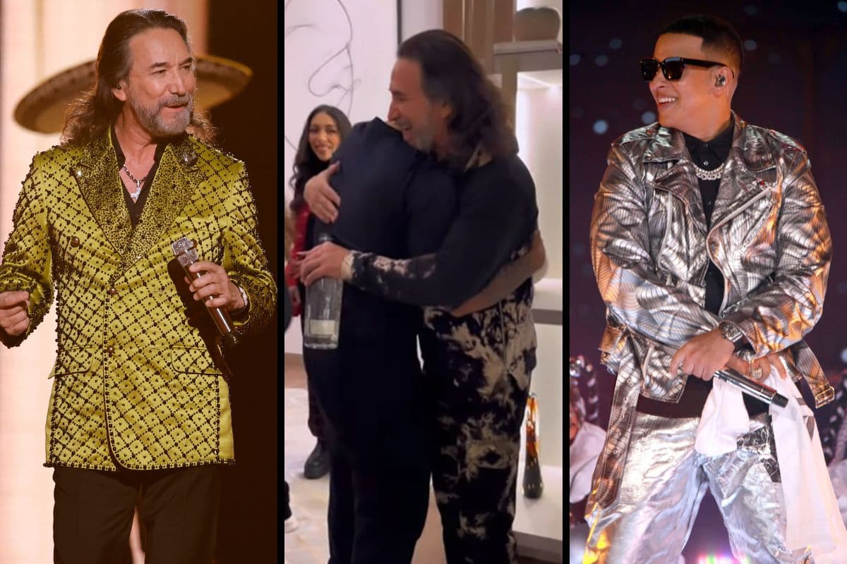 Marco Antonio Solís y Daddy Yankee se funden en un abrazo tras encontrarse.