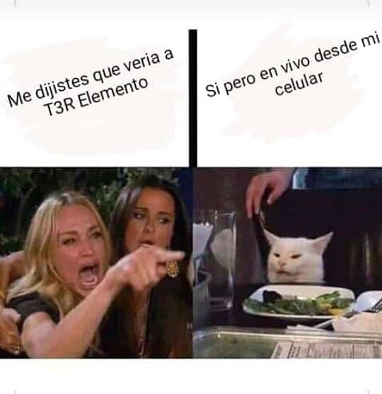 La agrupación T3R Elemento no se quedó atrás y publicó el meme en sus redes sociales.