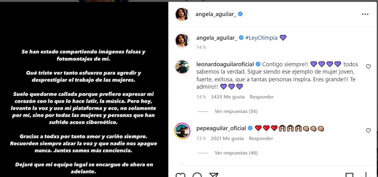Leo y Pepe Aguilar mandan su apoyo a Ángela Aguilar por el ciberacoso que sufre.