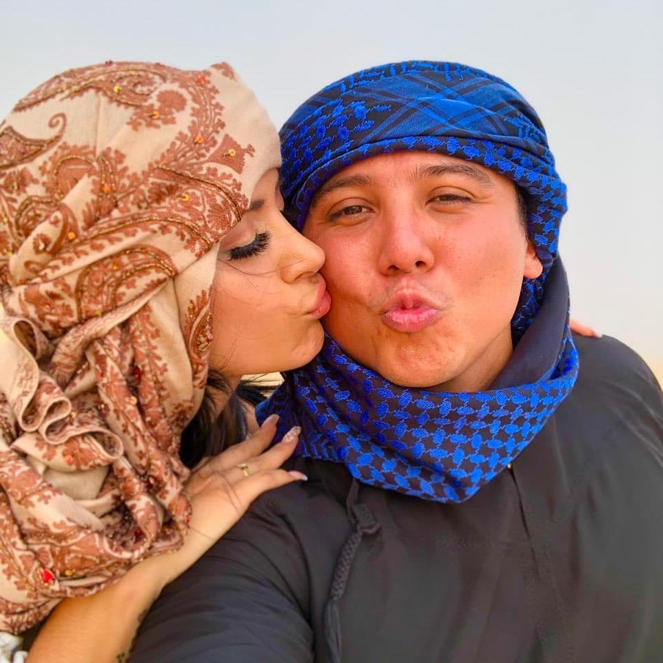 Uno de los lugares que más le gustó a la pareja recién casada fue el desierto.