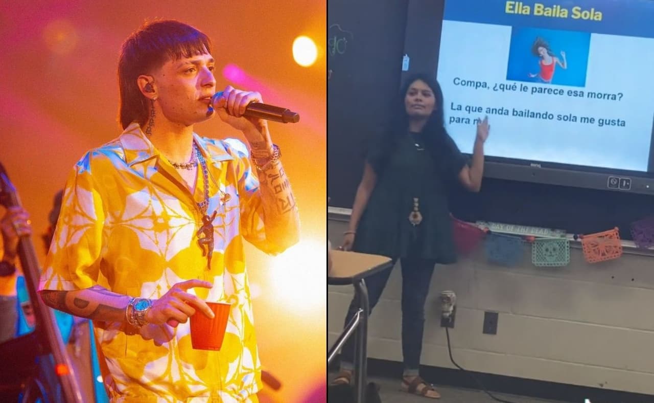 Maestra enseña español con Ella Baila Sola de Peso Pluma.