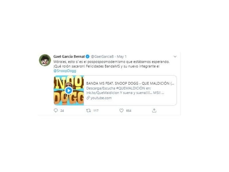 Gael García, actor mexicano, se dijo muy sorprendido por esta colaboración y se declaró fan de la canción.